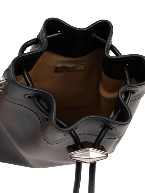 Jimmy Choo mini Cinch leather bucket bag - Black - zdjęcie produktu nr 2