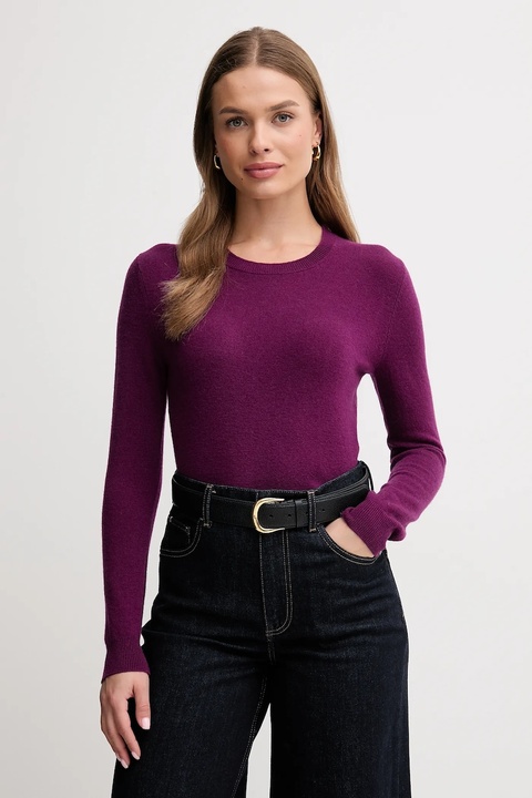 United Colors of Benetton sweter wełniany damski kolor fioletowy lekki - zdjęcie produktu nr 1