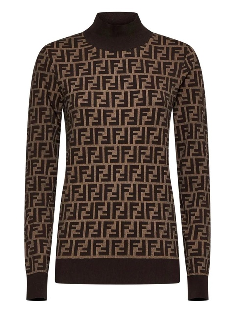 FENDI FF motif high-neck sweater - Brown - zdjęcie produktu nr 1