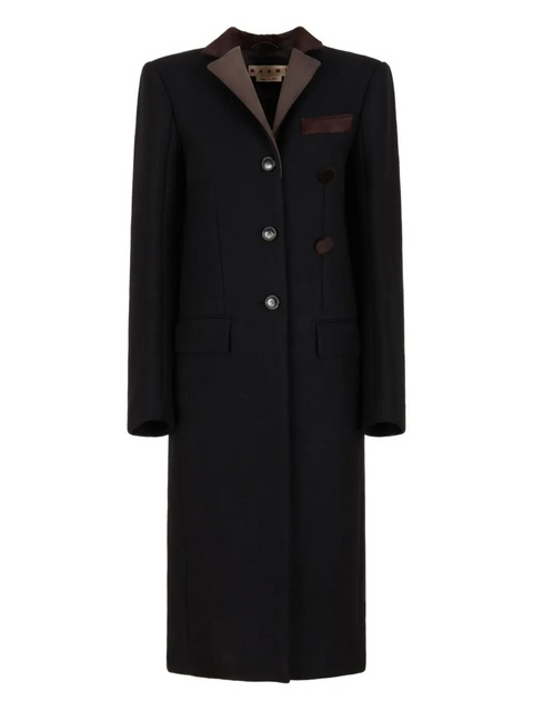 Marni four-button wool-felt coat - Black - zdjęcie produktu nr 1