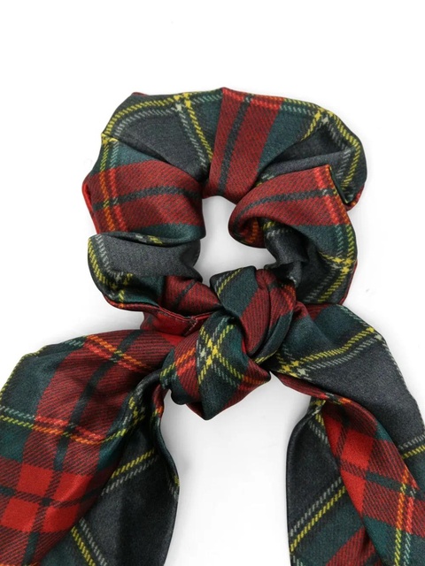Vivienne Westwood tartan-plaid silk scrunchie - Red - zdjęcie produktu nr 2