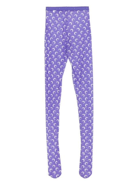Marine Serre crescent moon-print tights - Purple - zdjęcie produktu nr 2