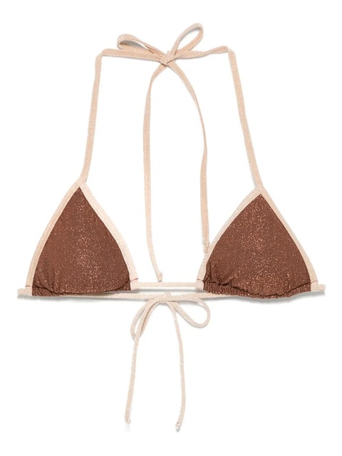 MC2 Saint Barth Leah lurex triangle bikini top - Brown - zdjęcie produktu nr 1