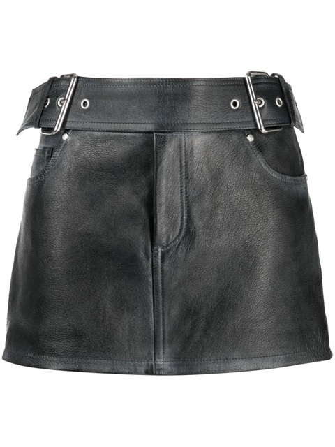 Blumarine belted leather miniskirt - Black - zdjęcie produktu nr 1
