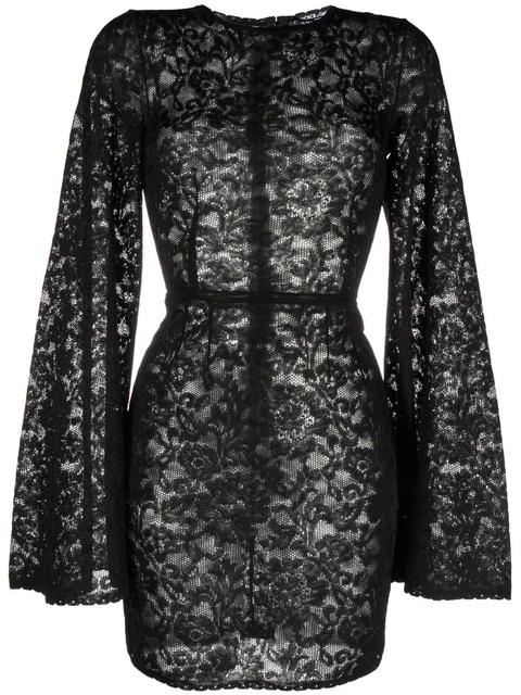 Dolce & Gabbana wide-sleeve lace minidress - Black - zdjęcie produktu nr 1