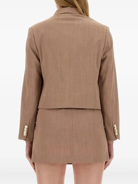 Alysi checked cropped jacket - Brown - zdjęcie produktu nr 2