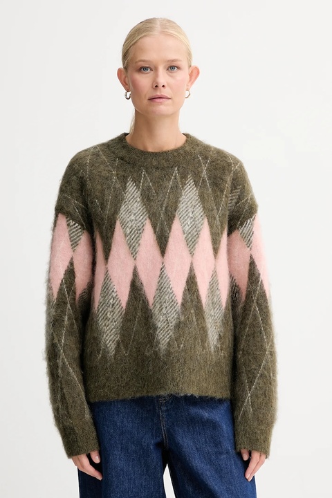 Marc O'Polo sweter z dodatkiem wełny damski kolor zielony ciepły 5000007317 - zdjęcie produktu nr 1