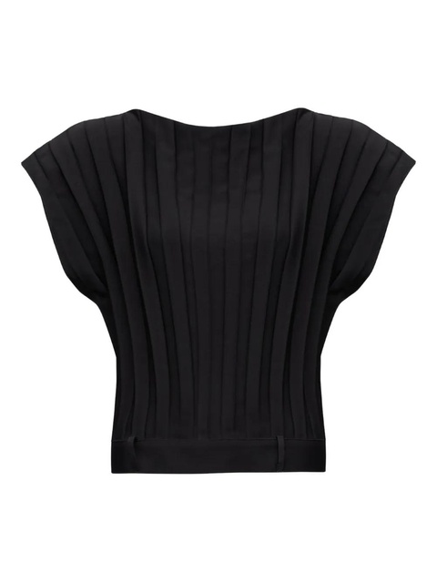 MM6 Maison Margiela pleated short-sleeved top - Black - zdjęcie produktu nr 2