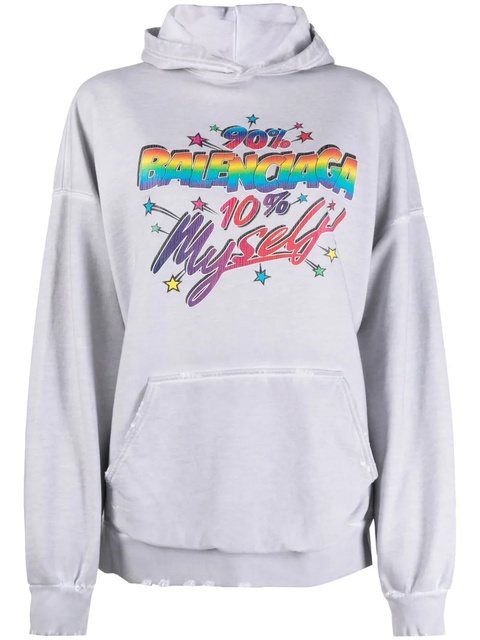 Balenciaga 90/10 logo-print hoodie - Grey - zdjęcie produktu nr 1