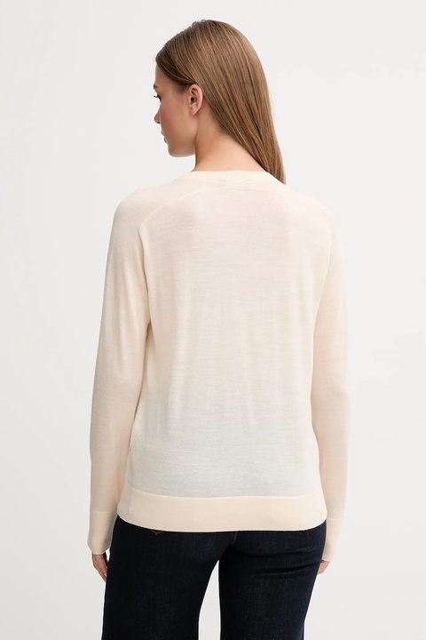 United Colors of Benetton sweter wełniany damski kolor beżowy lekki 11AHD10CV - zdjęcie produktu nr 2