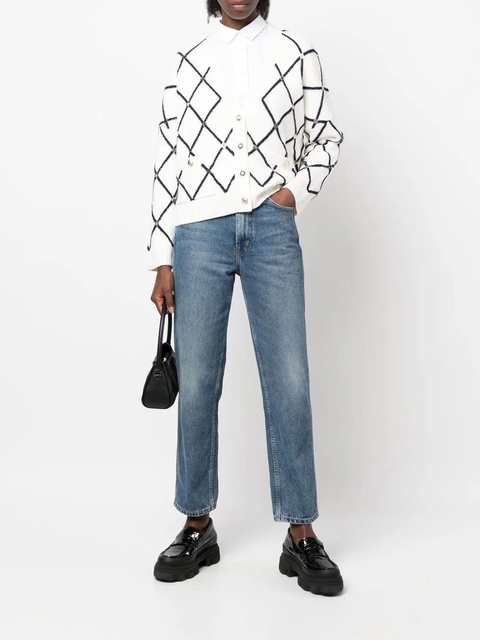 Maje diamond-pattern knitted cardigan - White - zdjęcie produktu nr 1