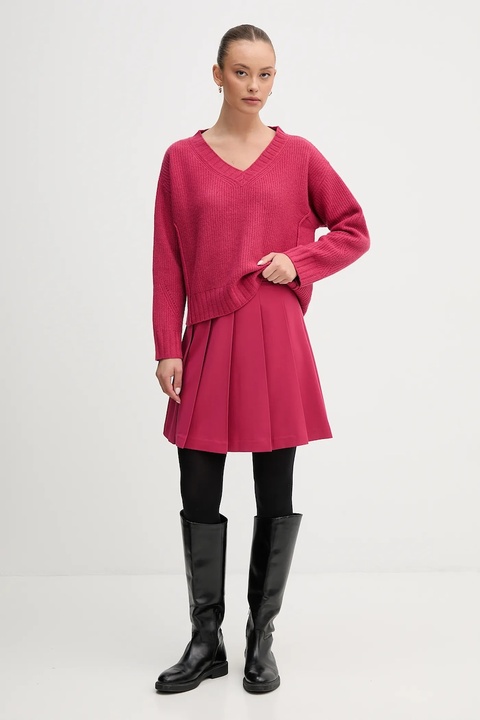 United Colors of Benetton spódnica kolor różowy mini rozkloszowana 4R4CD004W - zdjęcie produktu nr 1