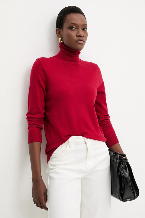 Answear Lab sweter z kaszmirem kolor czerwony lekki z golfem - zdjęcie produktu nr 1