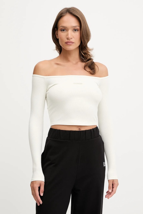 Guess longsleeve CARLA damski kolor beżowy V5YP07 K8RT2 - zdjęcie produktu nr 1
