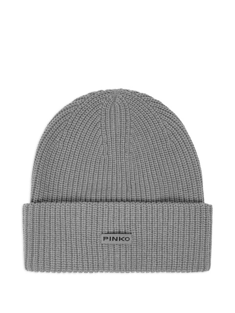 PINKO rib-knit beanie - Grey - zdjęcie produktu nr 1
