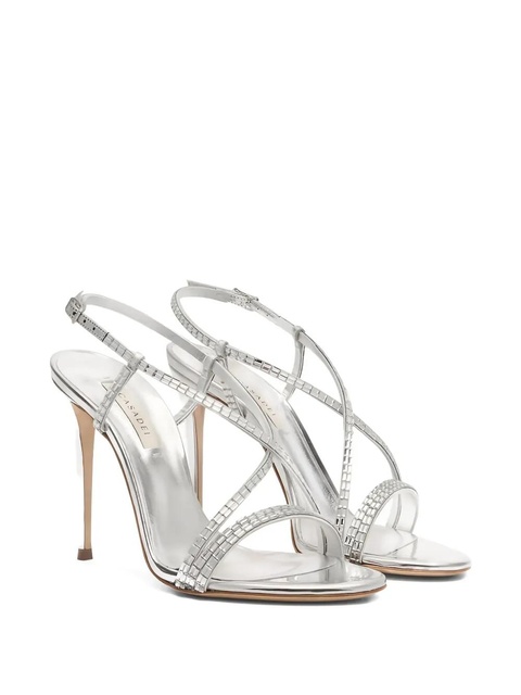 Casadei 100mm Julia crystal-embellished sandals - Grey - zdjęcie produktu nr 2
