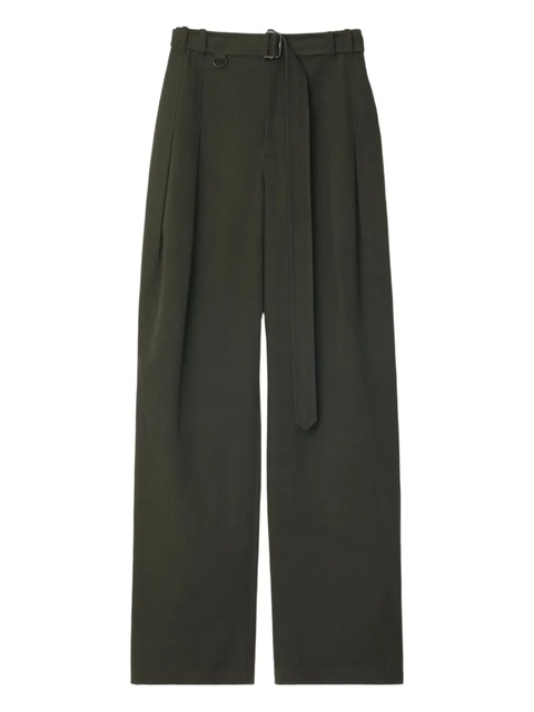 Burberry pleated-front belted trousers - Green - zdjęcie produktu nr 2