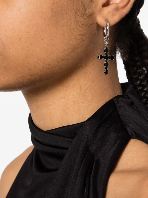 Dolce & Gabbana cross-charm hoop earrings - Silver - zdjęcie produktu nr 1