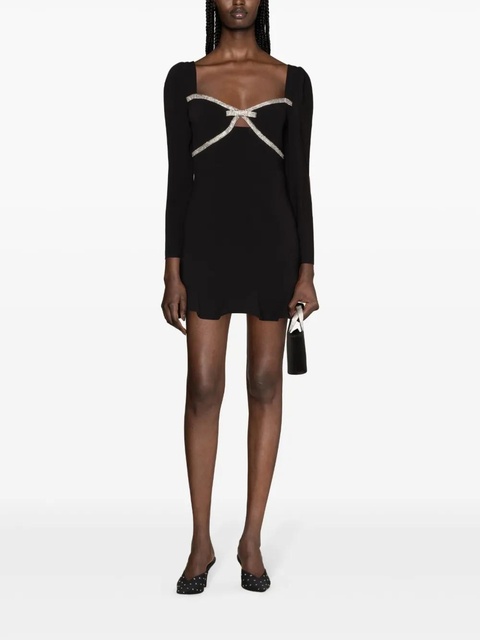 Self-Portrait bow-detail mini dress - Black - zdjęcie produktu nr 2