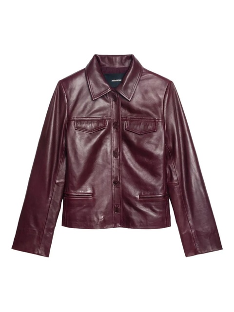 Zadig&Voltaire button-fastening flap-pocket leather jacket - Red - zdjęcie produktu nr 1