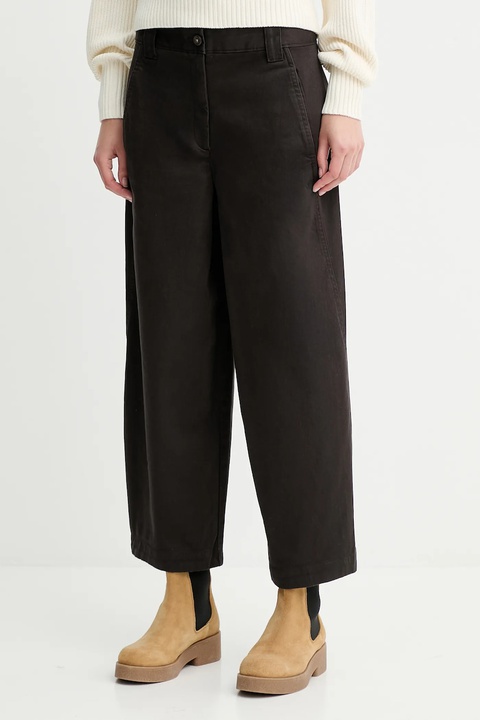 Calvin Klein Jeans spodnie damskie kolor brązowy proste high waist LV044D662G - zdjęcie produktu nr 1