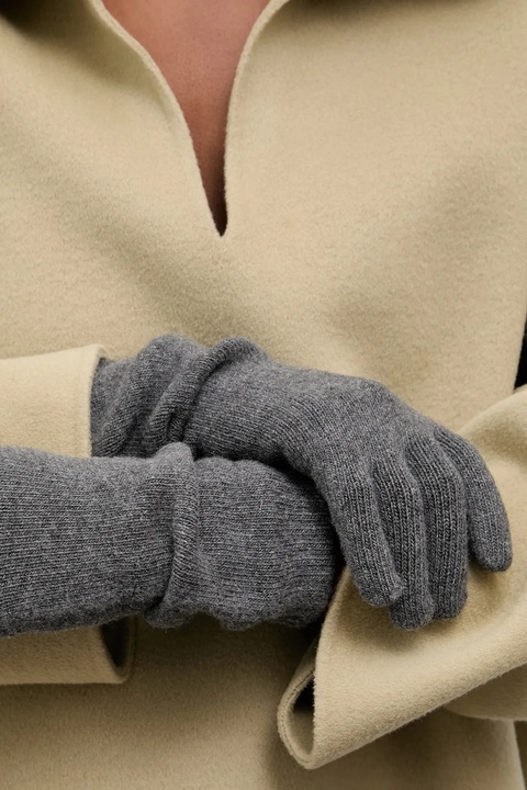 Answear.LAB rękawiczki wełniane damskie kolor szary - zdjęcie produktu nr 2