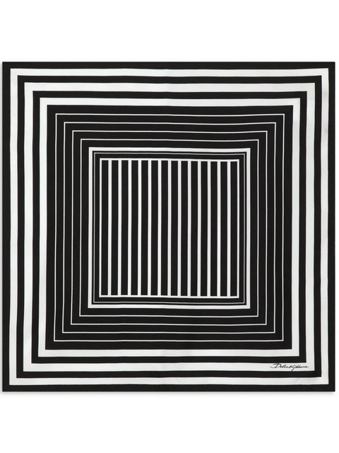Dolce & Gabbana striped silk scarf - Black - zdjęcie produktu nr 1