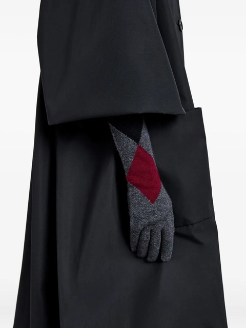 Proenza Schouler argyle-pattern long gloves - Grey - zdjęcie produktu nr 2