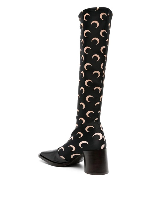 Marine Serre Regenerated jersey knee-high boots - Black - zdjęcie produktu nr 2