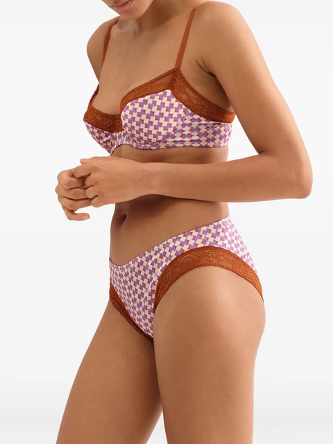 ERES Stéréo padded geometric-print bra - Brown - zdjęcie produktu nr 2