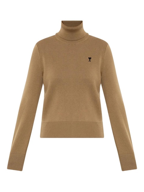 AMI Paris logo-embroidery turtleneck sweater - Neutrals - zdjęcie produktu nr 1