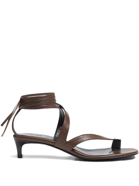 KHAITE 350mm Aimee strappy leather heeled sandals - Brown - zdjęcie produktu nr 1