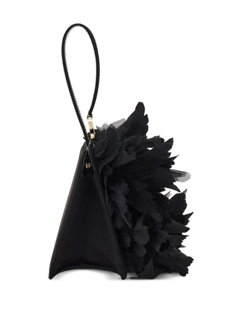 Ferragamo mini floral-detailing clutch bag - Black - zdjęcie produktu nr 2