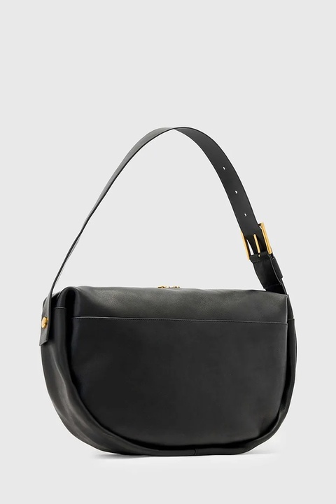 AllSaints torebka zamszowa kolor czarny W567XD - zdjęcie produktu nr 1