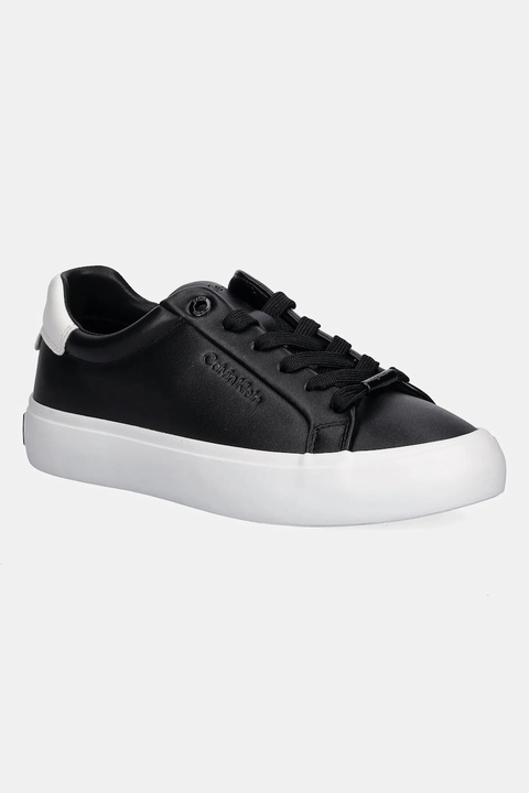 Calvin Klein sneakersy skórzane LACE-UP SNEAKER LTH CK damskie kolor czarny HW0HW02673 - zdjęcie produktu nr 1