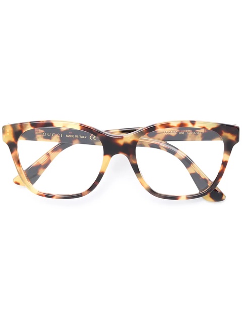 Gucci Eyewear rectangle frame glasses - Brown - zdjęcie produktu nr 1