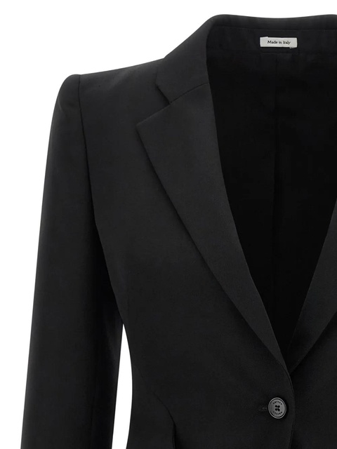 Alexander McQueen padded-shoulder single-breasted blazer - Black - zdjęcie produktu nr 2