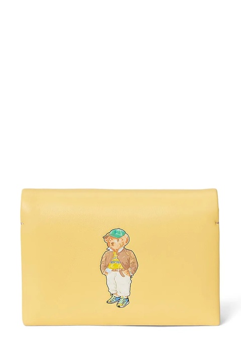 Polo Ralph Lauren portfel skórzany damski kolor żółty 427971201 - zdjęcie produktu nr 1