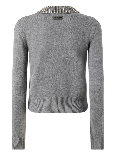 PINKO embellished-collar jumper - Grey - zdjęcie produktu nr 1