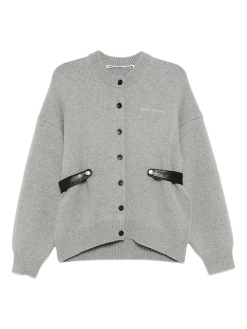 Alexander Wang leather-belt cardigan - Grey - zdjęcie produktu nr 1