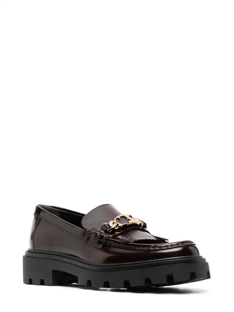 Tod's fringe-detail leather loafers - Red - zdjęcie produktu nr 1