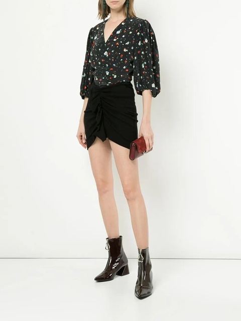 MARANT ÉTOILE ruched mini skirt - Black - zdjęcie produktu nr 2