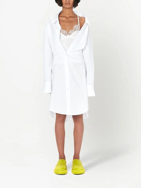 JW Anderson lace-detail shirt dress - White - zdjęcie produktu nr 2