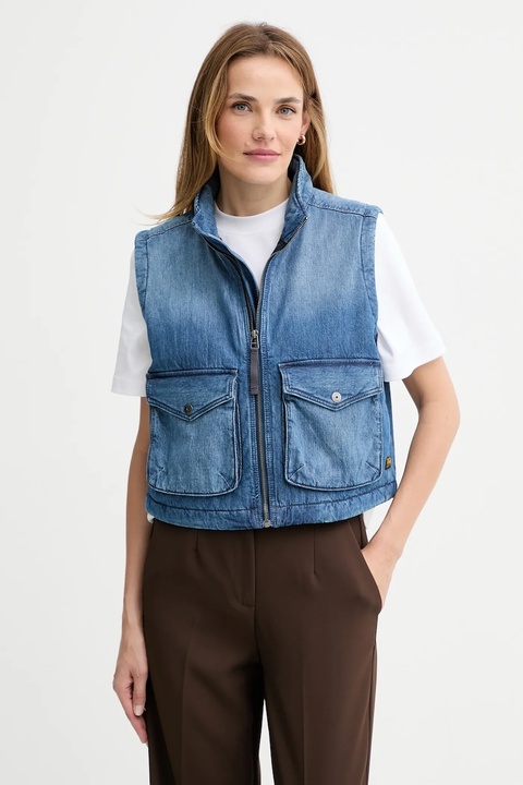 G-Star bezrękawnik jeansowy 0 kolor niebieski przejściowy D26944.E090 - zdjęcie produktu nr 1