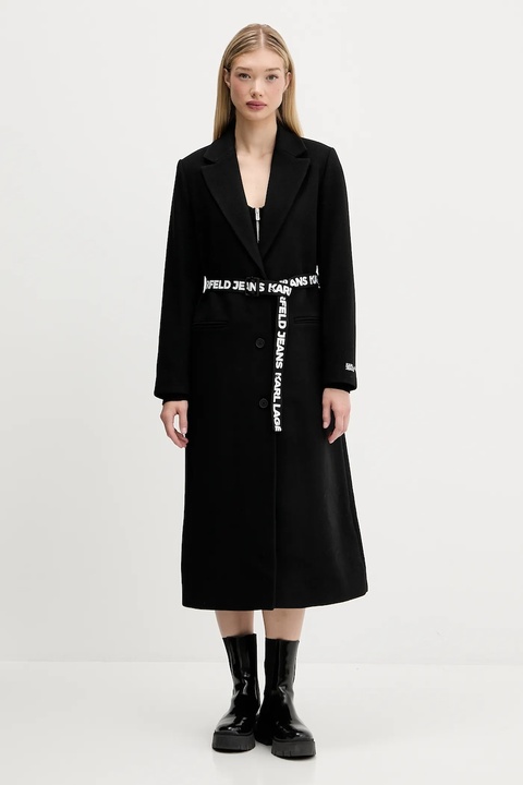 Karl Lagerfeld Jeans płaszcz kolor czarny A4W15056 - zdjęcie produktu nr 1
