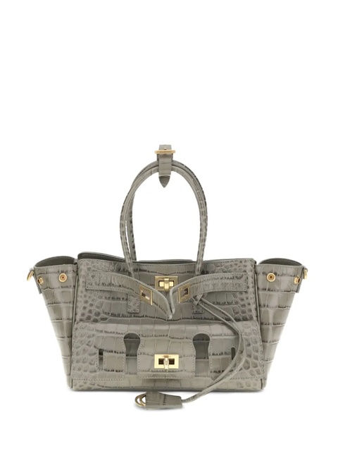 Balenciaga mini Bel Air crocodile-effect leather tote bag - Green - zdjęcie produktu nr 1