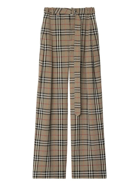 Burberry checked belted trousers - Neutrals - zdjęcie produktu nr 1