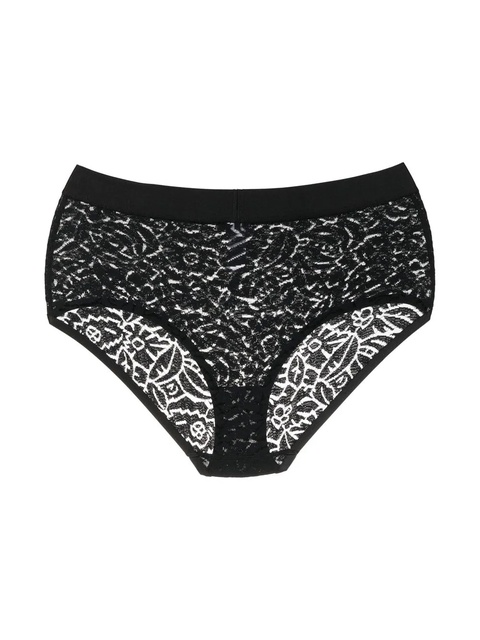 ERES floral-embroidery mesh thong - Black - zdjęcie produktu nr 2