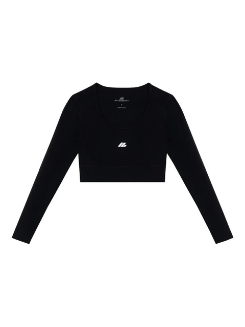 Balenciaga logo cropped top - Black - zdjęcie produktu nr 1