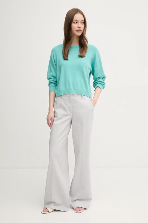 United Colors of Benetton sweter bawełniany damski kolor turkusowy lekki 1091D10D6 - zdjęcie produktu nr 2